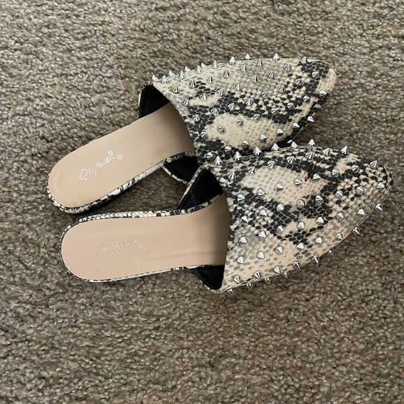 Qupid snake skin studded mules - Picture 2 of 3